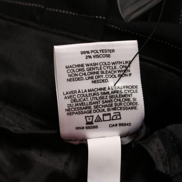 Express Black Pinstripe Paperbag Pants High Rise Belted Ankle Trousers Size 10 - Picture 11 of 12